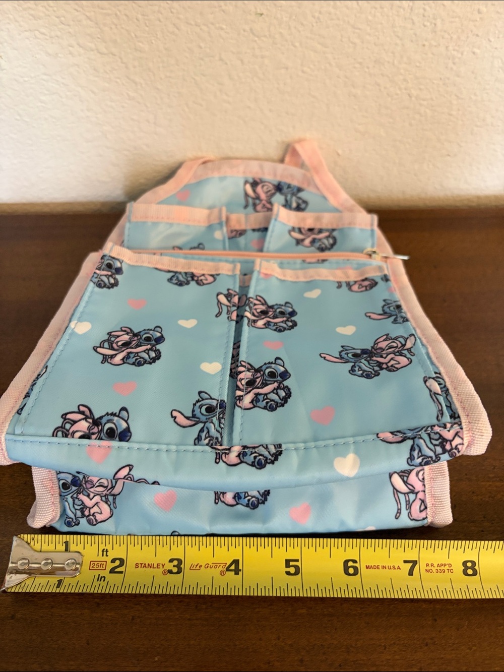Disney Stitch Loungefly Organizer Insert Angel and Stitch hearts Blue Pink - Picture 9 of 10